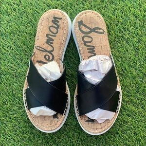 Sam Edelman JEN Black Leather Espadrille Sandals
